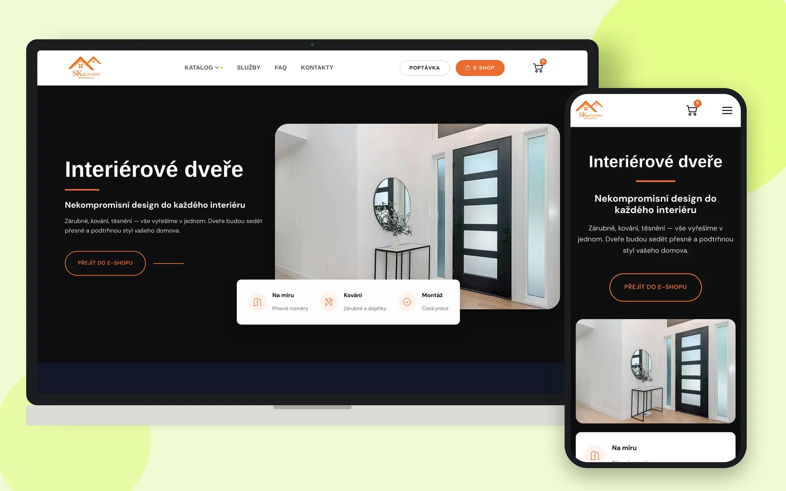 Сайт DomovExpert на ноутбуці та смартфоні