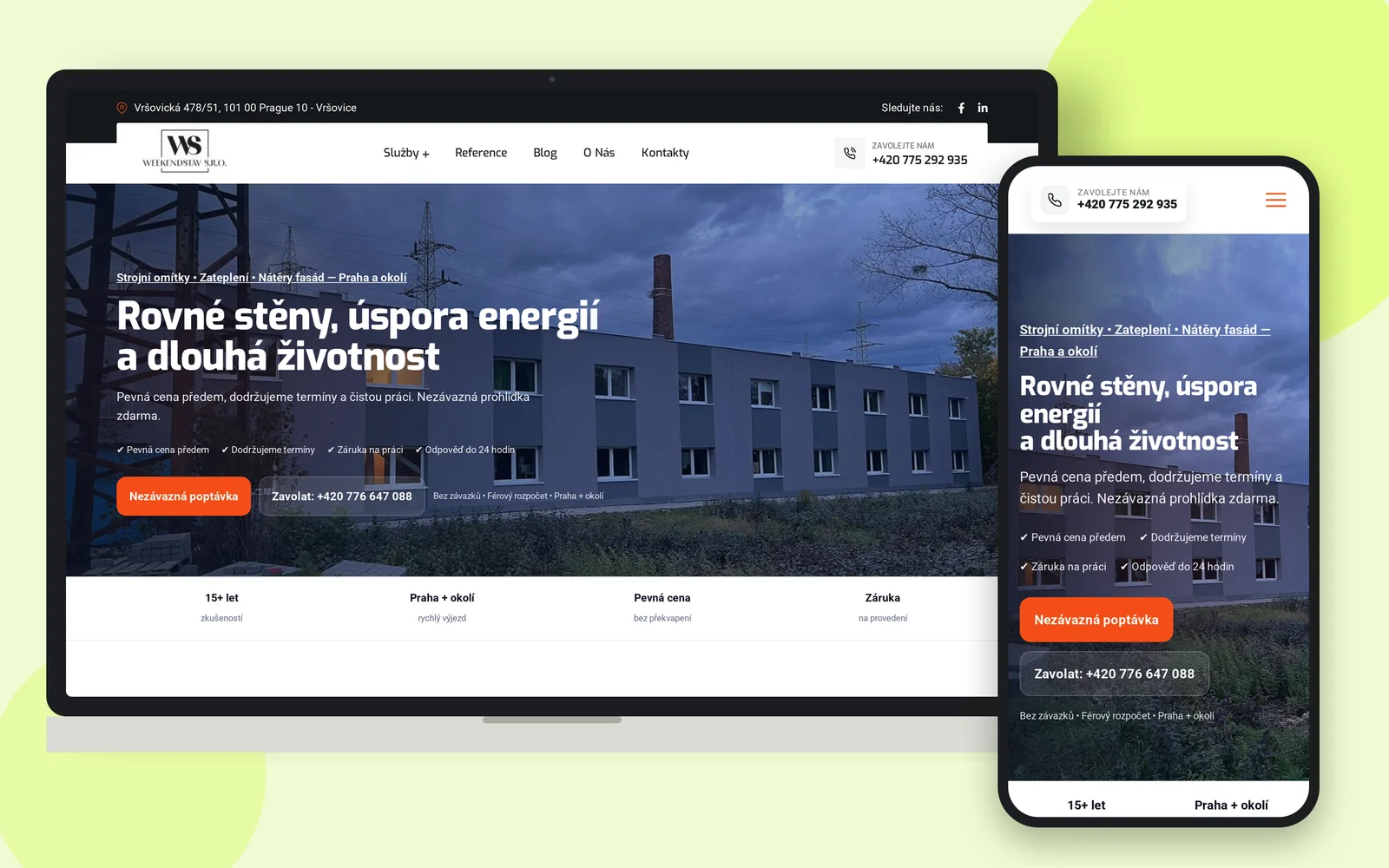 Сайт WEEKENDSTAV на ноутбуці та смартфоні